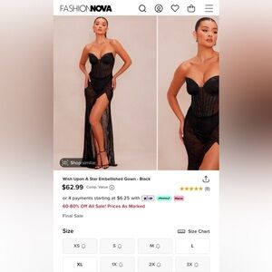 Wish Upon A Star Embellished Gown - Black